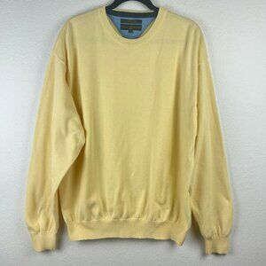 Tommy Hilfiger Golf Sweater Mens Size XL Crewneck Long Sleeve Cotton Knit Yellow
